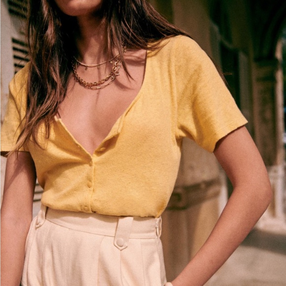 Sezane Milo T Shirt Yellow XXL